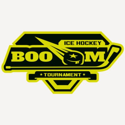 Boom Ice Hockey Tournament logo template Thumbnail